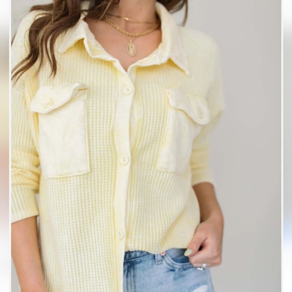 The Post Steph Lightweight Button Front Waffle Sh… - image 1